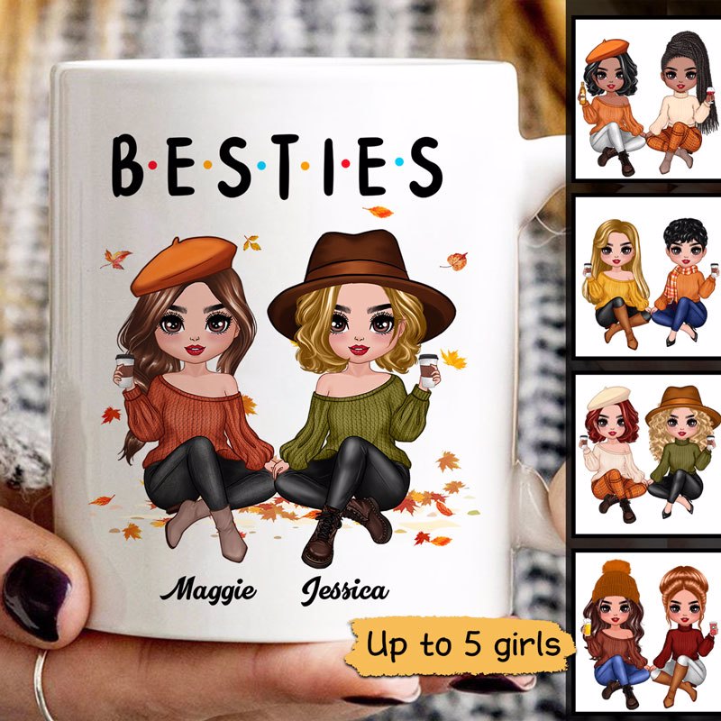 Best Friends Doll Girls Besties Fall Season Personalized Mug
