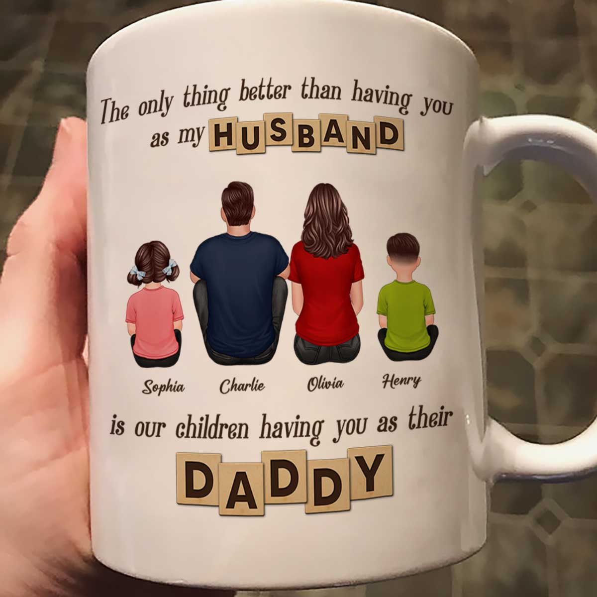 Having You As Their Daddy Personalized Mug, Father's Day Gift for Dad, Grandpa