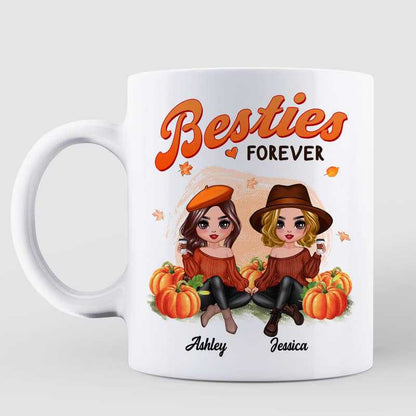 Fall Season Besties In The Pumpkin Patch Personalized Mug