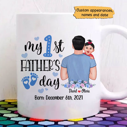 My First Father's Day New Dad Newborn Personalized Mug