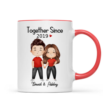 Watercolor Chibi Couple Standing Gift For Him For Her Personalized Mug