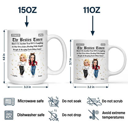 3D Effect Besties Here's To Another Year Of Us - Personalized Mug