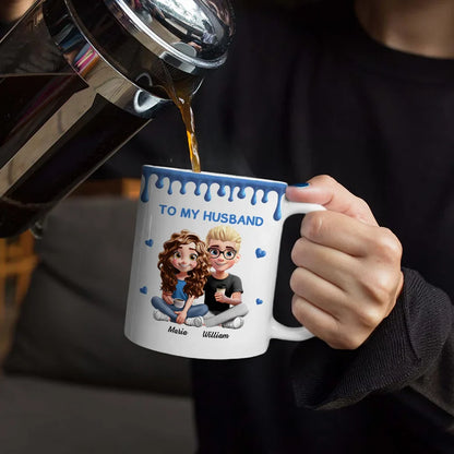 3D Effect Couple Meeting You Marrying You - Personalized White Edge-to-Edge Mug