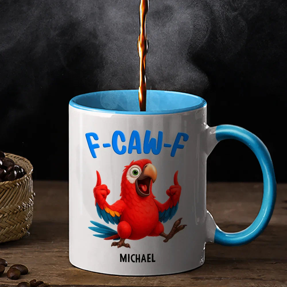 3D Effect Funny Chicken F-CAW-F My Work Vocabulary - Personalized Accent Mug