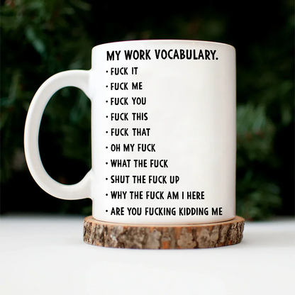 3D Effect Funny Chicken F-CAW-F My Work Vocabulary - Personalized Mug