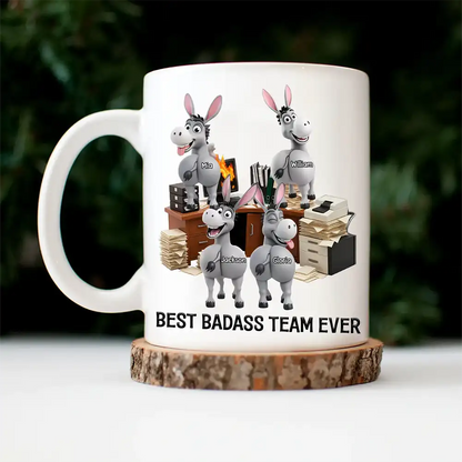 3D Effect Funny Donkey Coworkers Best Team Ever - Personalized Mug