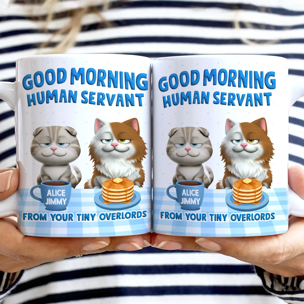 3D Effect Your Tiny Furry Overlords - Personalized White Edge-to-Edge Mug