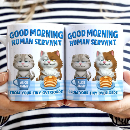 3D Effect Your Tiny Furry Overlords - Personalized White Edge-to-Edge Mug