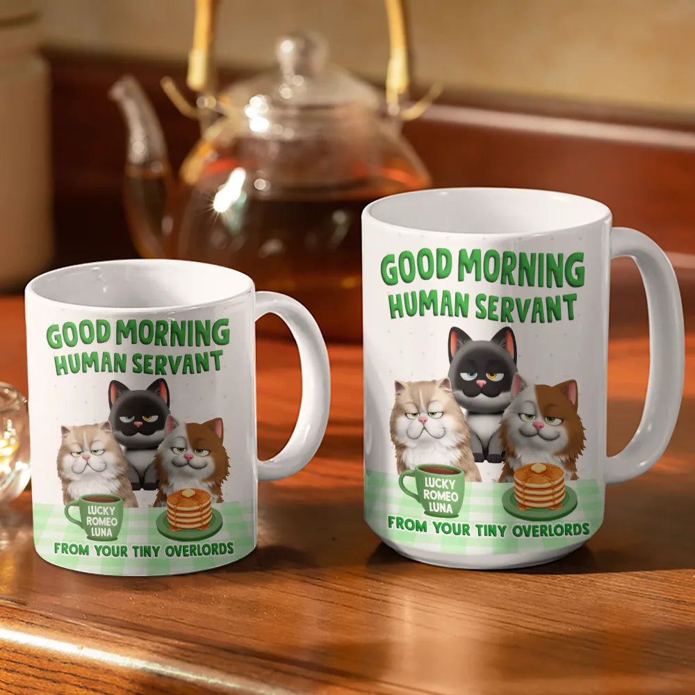 3D Effect Your Tiny Furry Overlords - Personalized White Edge-to-Edge Mug