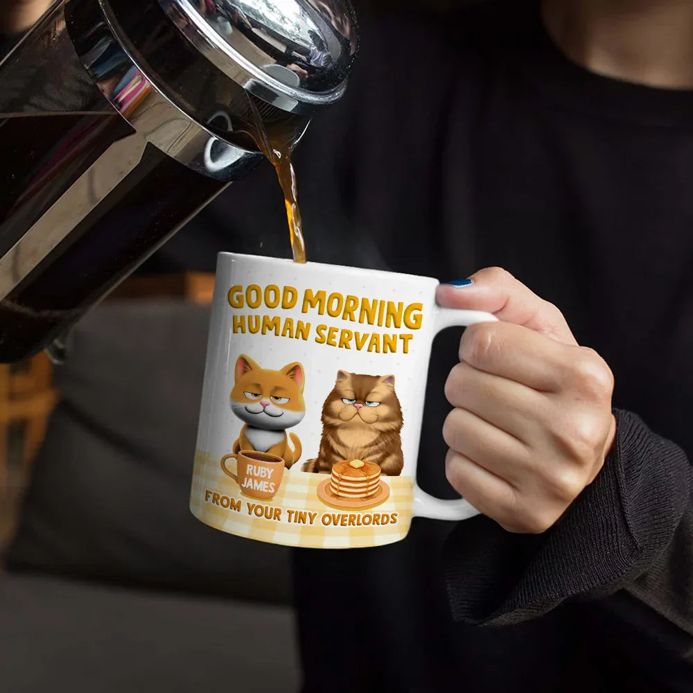 3D Effect Your Tiny Furry Overlords - Personalized White Edge-to-Edge Mug