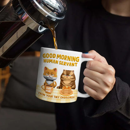 3D Effect Your Tiny Furry Overlords - Personalized White Edge-to-Edge Mug