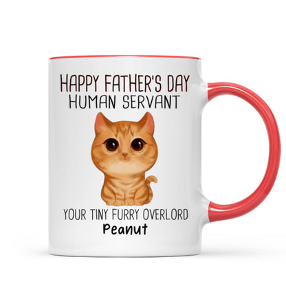 Watercolor Cute Cats Happy Father's Day Cat Human Servant Personalized Mug