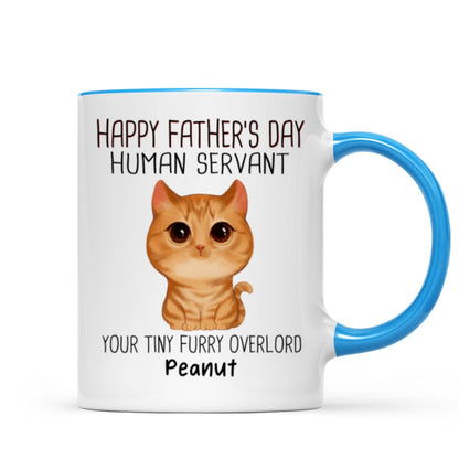 Watercolor Cute Cats Happy Father's Day Cat Human Servant Personalized Mug