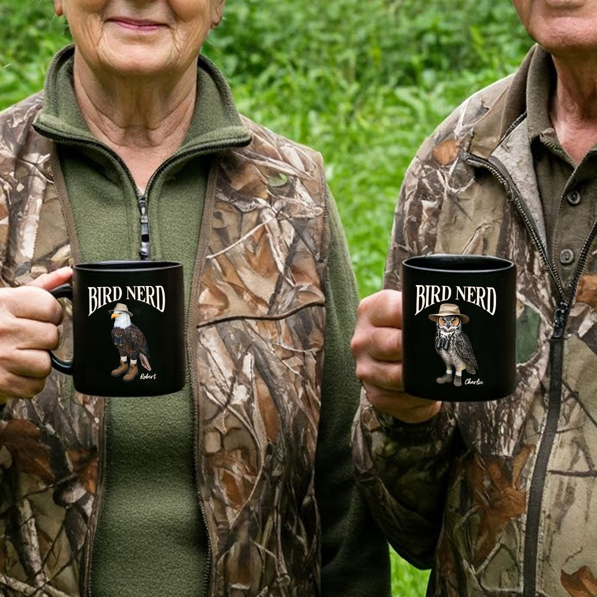 Bird Nerd Funny Bird Watcher, Bird Twitcher Gift for Bird Lover Personalized Black Mug