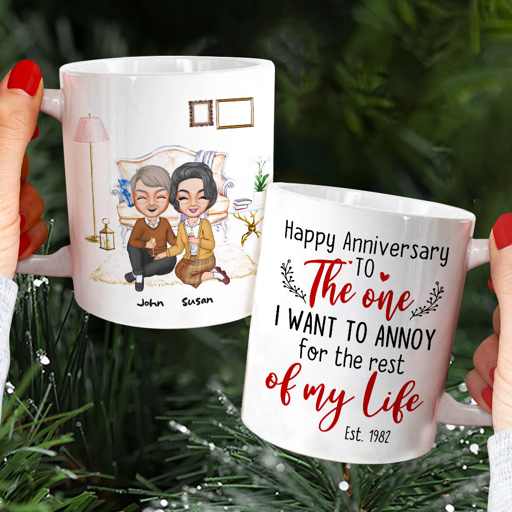 Happy Anniversary To The One I Want To Annoy For The Rest Of My Life, Happy Valentine's Day Gift For Old Couple