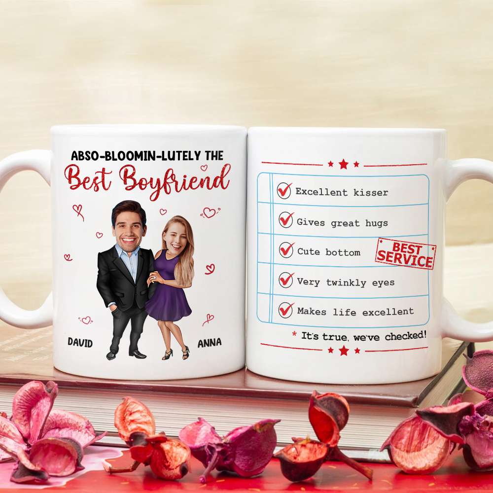 Abso-Bloomin-LutelyThe Best Boyfriend, Personalized Boyfriend Award Coffee Mug, Upload Photo