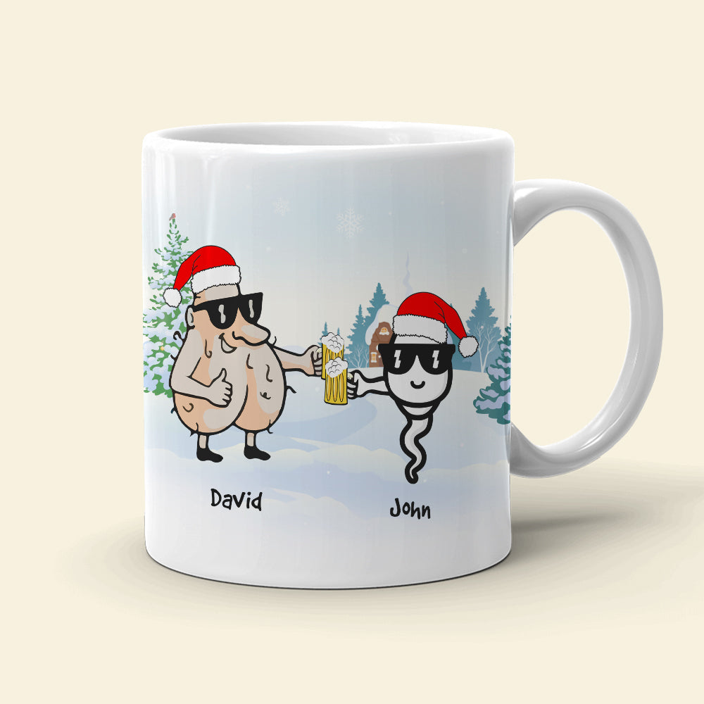Seems Like Yesterday We Were Chillin' In Your Balls, Personalized Christmas Dad Mug, Gift For Family