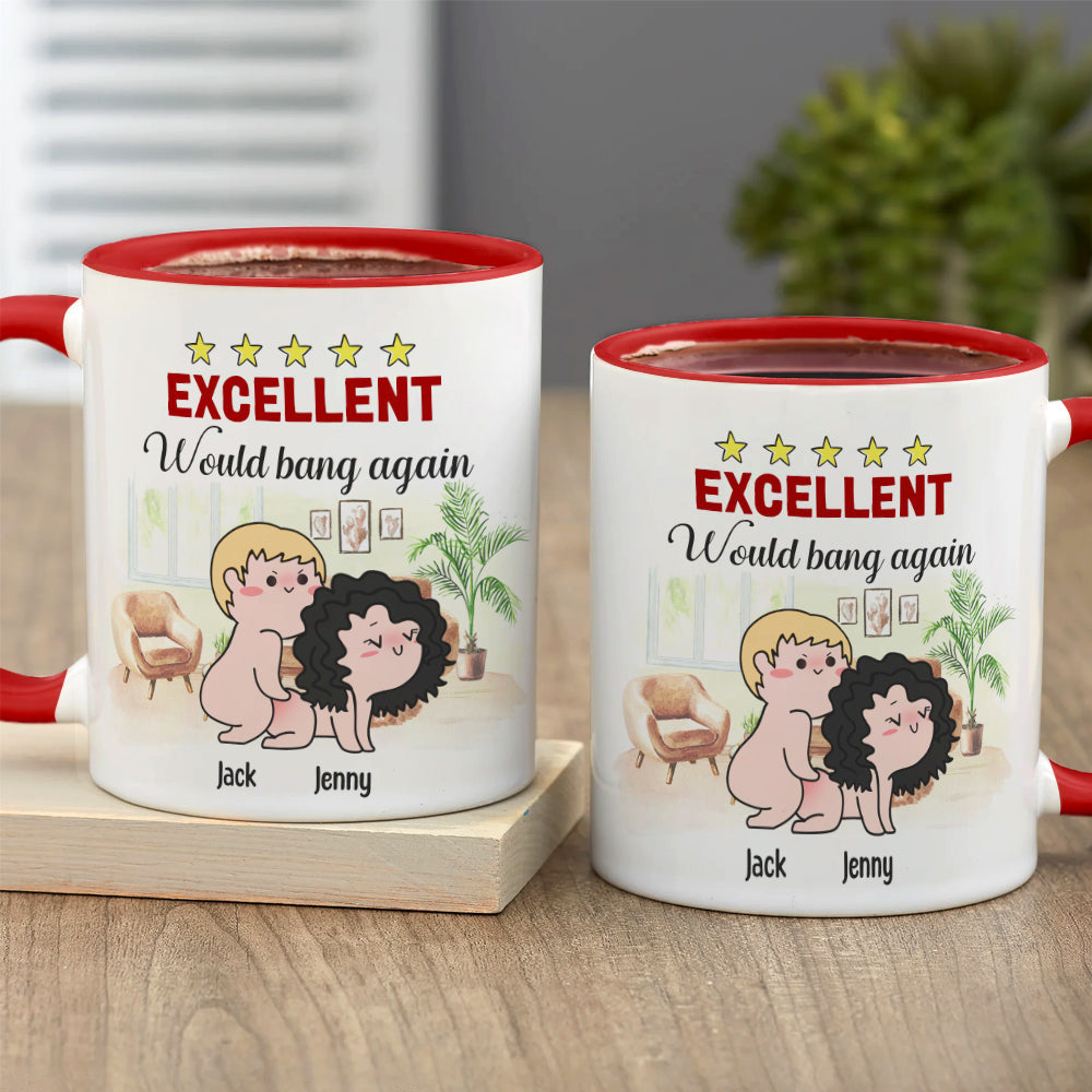 Excellent Would Bang Again - Personalized Couple Mug - Gift For Funny Couple