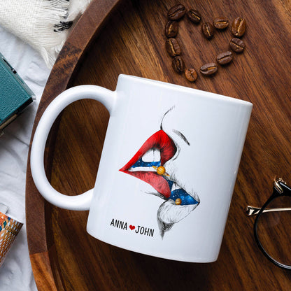 From Our First Kiss Till Our Last Breath, Kissing Galaxy White Mug