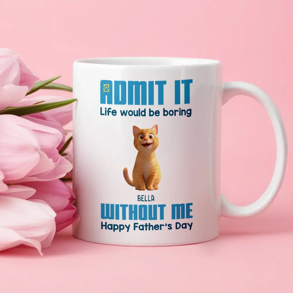 Personalized Cat Dad Mug for Father's Day Gift