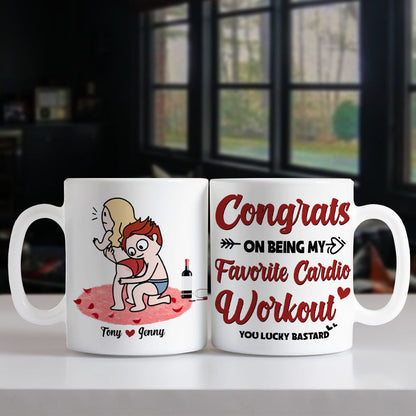 Congrats On Being My Favorite Cardio Workout Personalized Mug, Gift For Couple