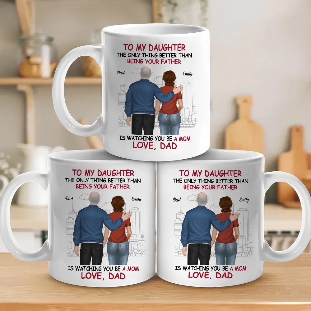 To My Daughter Father or Mother & Daughter Back View Mug, Keychain, Canvas & More, A Heartfelt Gift from Dad or Mom for Mother's Day or Birthday