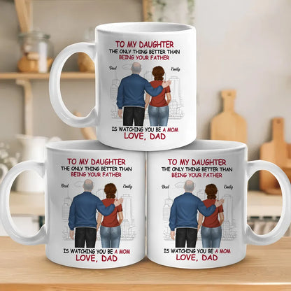 To My Daughter Father or Mother & Daughter Back View Mug, Keychain, Canvas & More, A Heartfelt Gift from Dad or Mom for Mother's Day or Birthday
