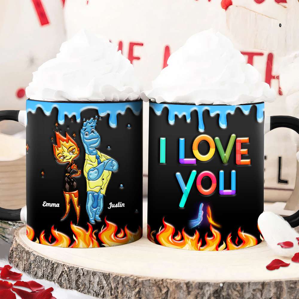 I Love You, Couple Gift, Personalized Mug, Fire And Water Couple Mug 01HTHN111223