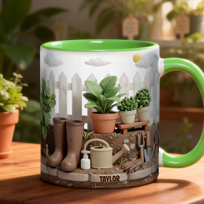 Gardening Scene Accent Mug - Personalized Gifts For Garden Lovers 03kilu080126