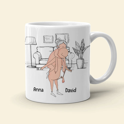 When We Are Old I Will Be By Your Side Lifting Your Cock - Personalized Couple Mug - Gift For Couple