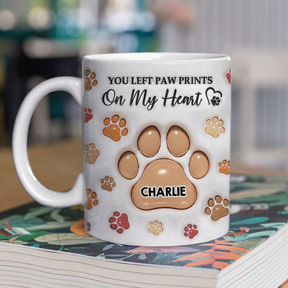 You Left Paw Prints - Personalized 3D Inflated Effect Ceramic Mug - Gift For Pet Lovers | NA94