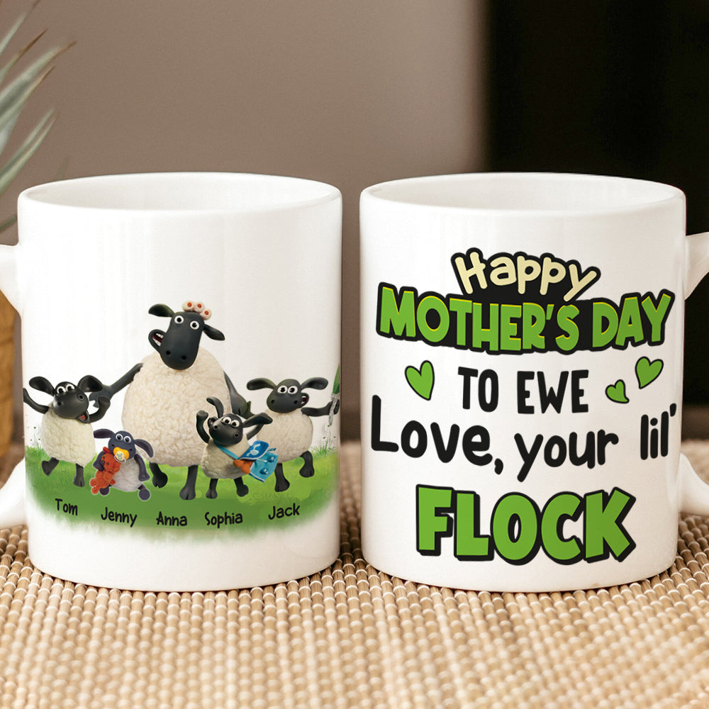 Personalized Gifts For Mom Coffee Mug Happy Mother's Day To Ewe Love, Your Lil' Flock 05qhtn150324