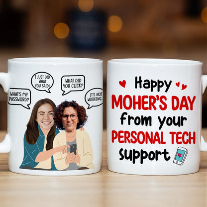 Custom Photo Gifts For Mom Coffee Mug Happy Mother's Day From Your Personal Tech Support Funny Gifts