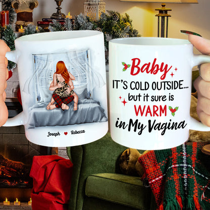 Baby, It's Cold Outside, Couple Gift, Personalized Coffee Mug, Naughty Couple Mug, Christmas Gift