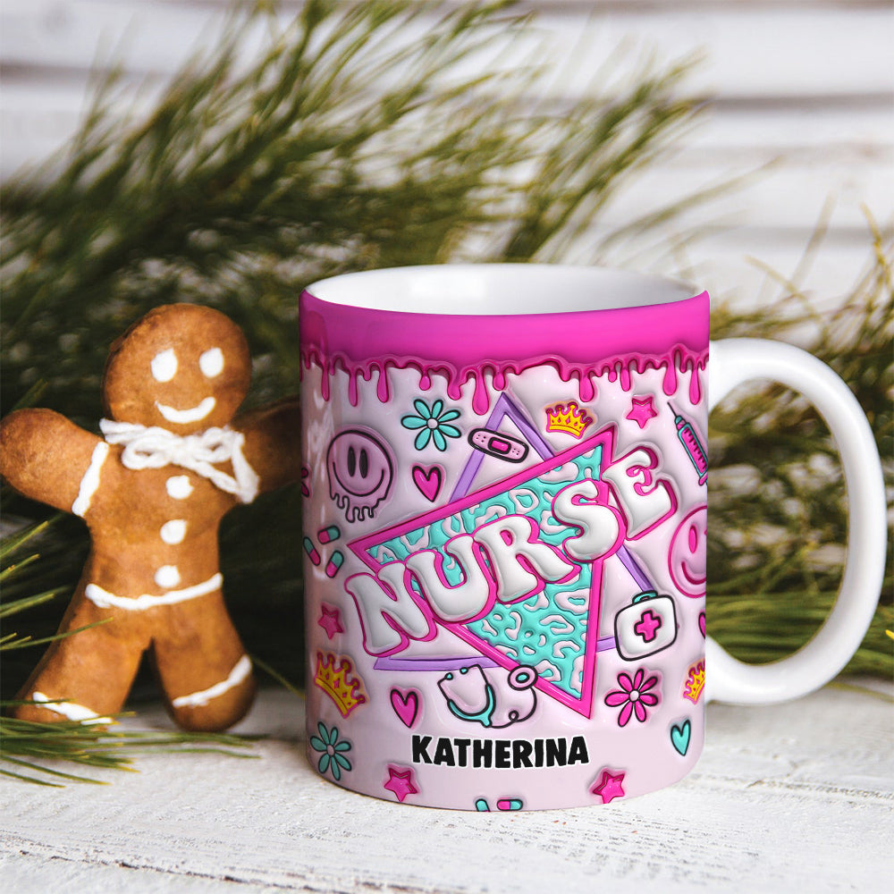 Gift For Nurse, Personalized Nurse Daily Routine Coffee Mug