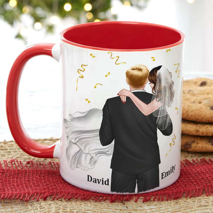 Personalized Newly Wedding Couple Coffee Mug, He Stole My Heart, Personalized Coffee Mug, Wedding Gift, Birthday Gift For Husband