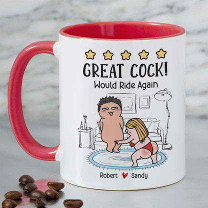 Great Cock! Would Ride Again Personalized Coffee Mug, Gift For Couple