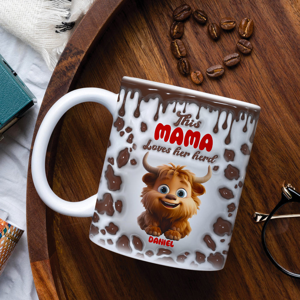 Personalized Gift For Highland Cow Mom Inflated Coffee Mug 04KALU200225