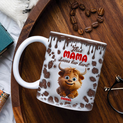 Personalized Gift For Highland Cow Mom Inflated Coffee Mug 04KALU200225