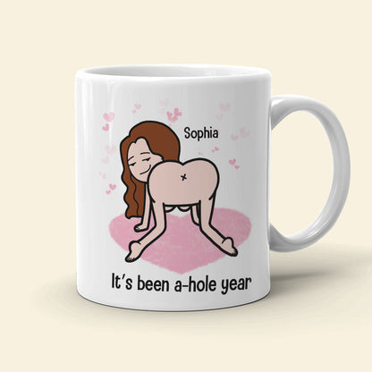 It's Been A-Hole Year Personalized Mug, Gift For Couple, Couple Anniversary Gift, Funny Couple Mug