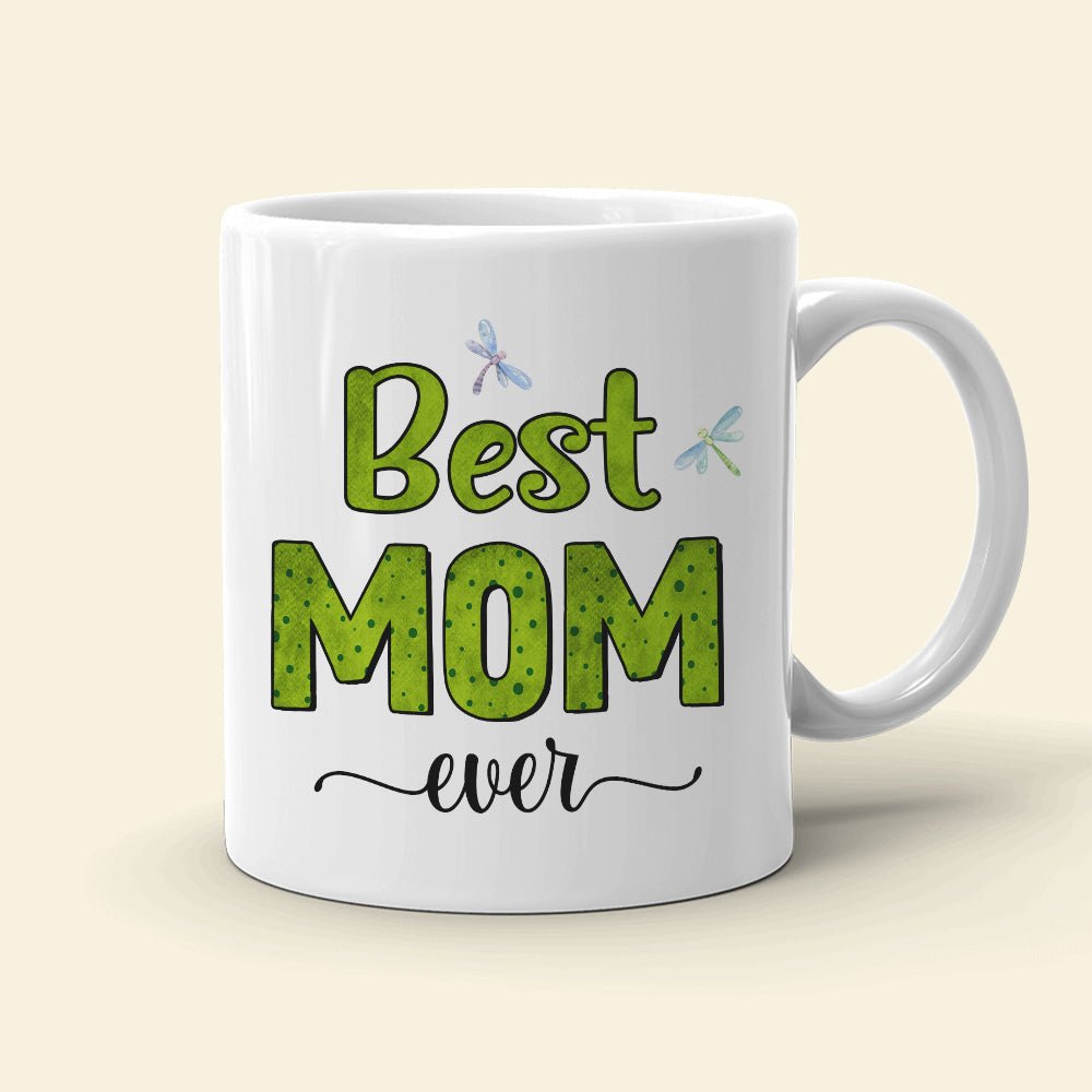 Best Mom Ever Personalized Coffee Mug, Gift For Mom, Cute Frog Mom and Kids Mug