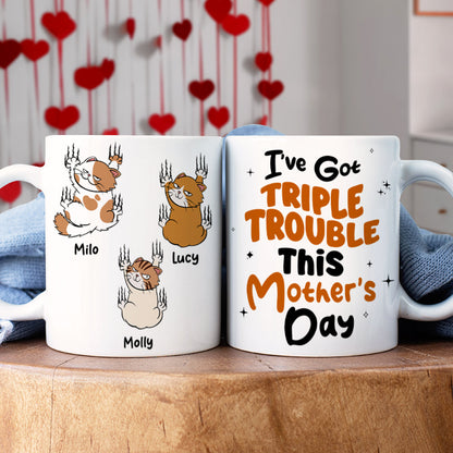 Personalized Gifts For Cat Lovers Coffee Mug Triple Trouble