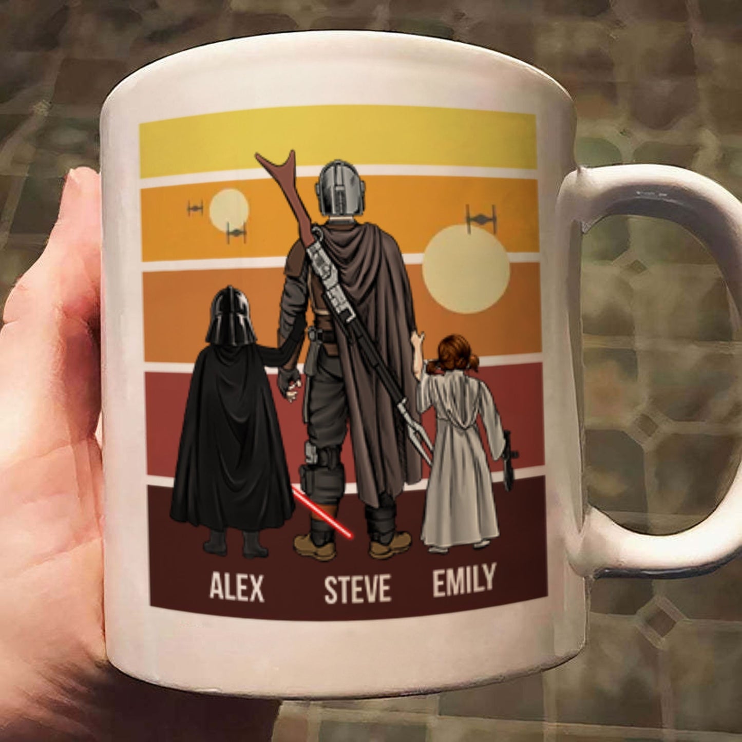 Stwa Just A Dadalorian Try To Make His Way In The Universe - Gift For Father's Day - Personalized Ceramic Mug