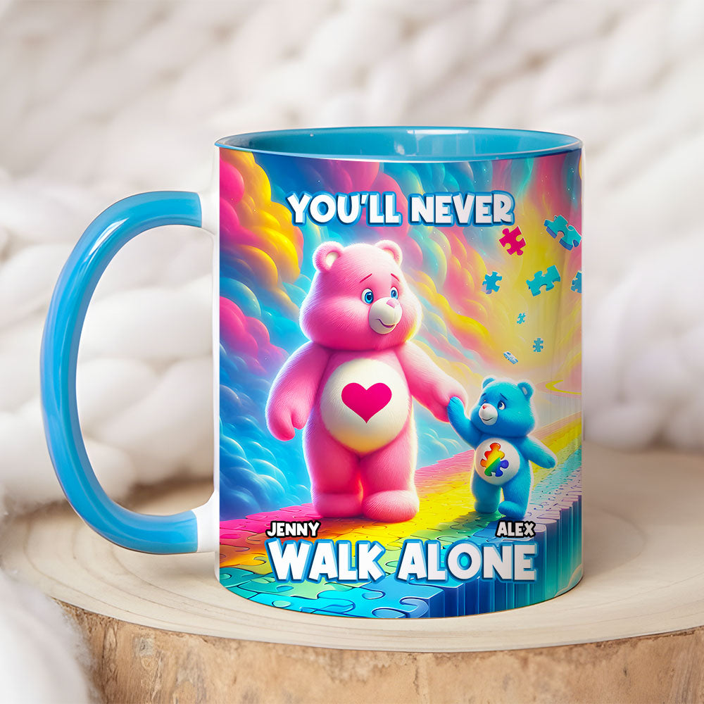 Personalized Gifts For Autism Bear Mom Coffee Mug, You'll Never Walk Alone 04TGMH250225