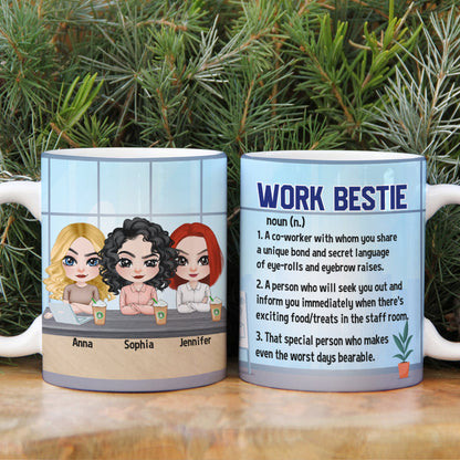 Work Bestie, Gift For Coworkers, Personalized Mug, Coworkers Friends Mug