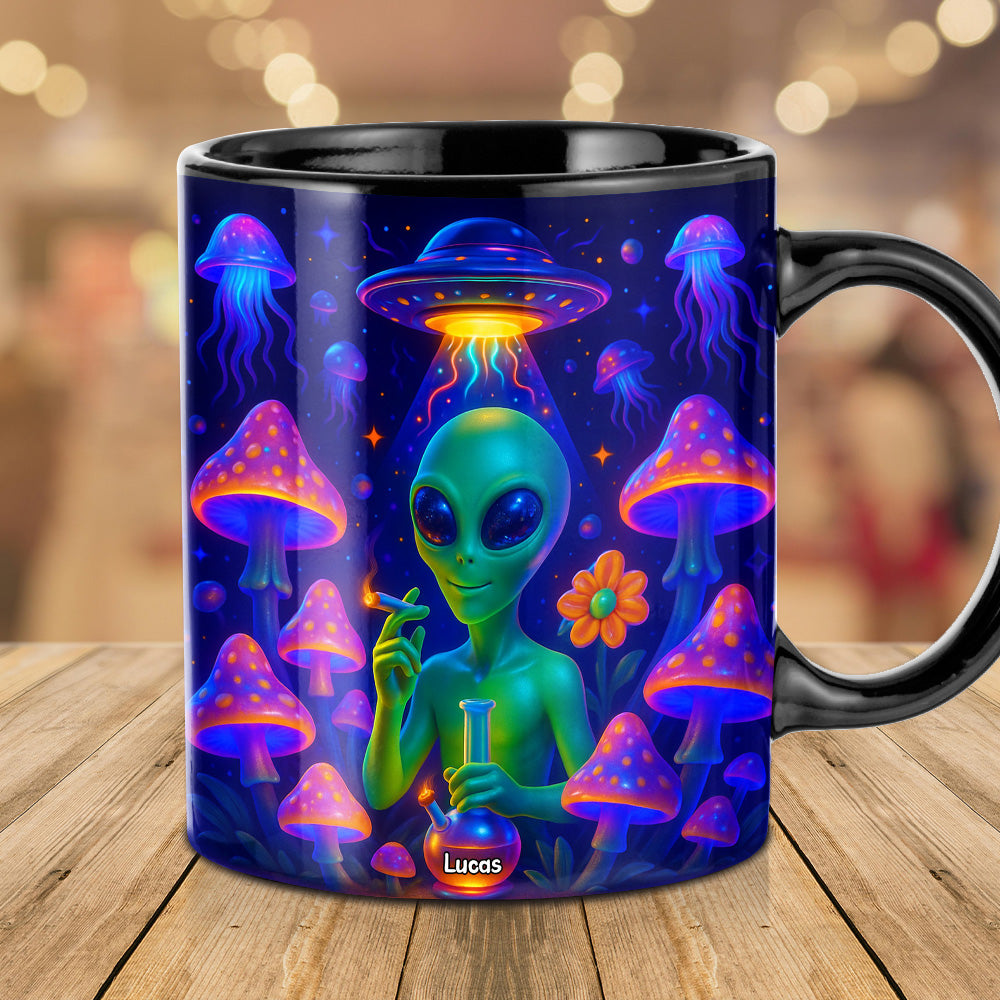 Smoking Alien Mug - Personalized Gifts For Weed Lovers 01totn100625