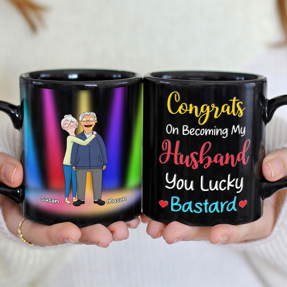 Personalized Gifts For Couple Coffee Mug Congrats On Becoming My Wife You Lucky 03OHMH060225HG