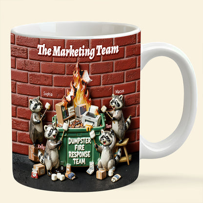 Fun Raccoon Dumpster Fire Response Team Mug, Personalized Gift For Coworker 02qhdt271125