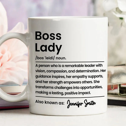 Boss Lady: A Woman of Strength and Vision Personalized Mug, Poster, Keychain, Pillow, Plaque & Sign, Inspirational Gift for Her