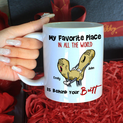 My Favorite Place In A The World, Gift For Couple, Personalized Mug, Naughty Nut Couple Mug, Couple Gift